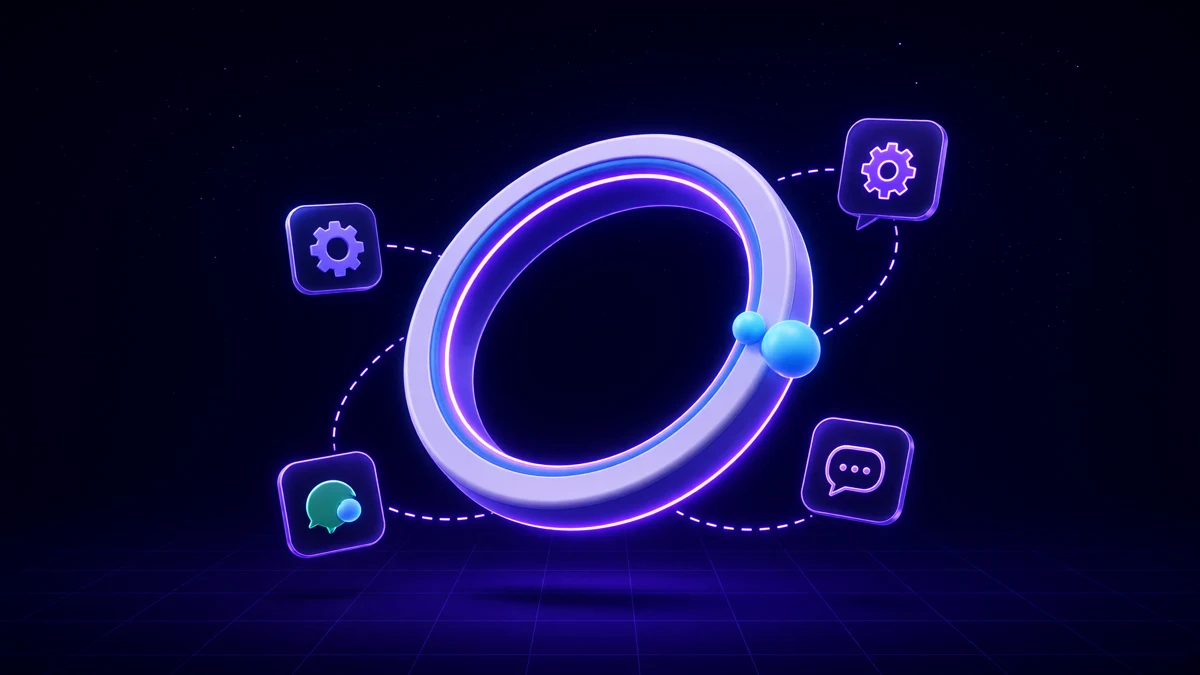 A glowing orbital clock ring with a single notification pip circling its rim